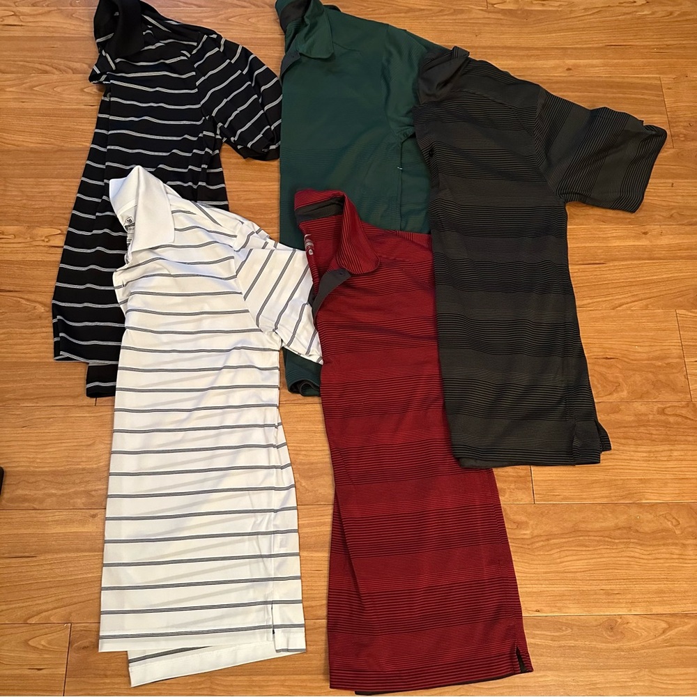 5 Adidas & Nike Polo Shirts Sz Medium